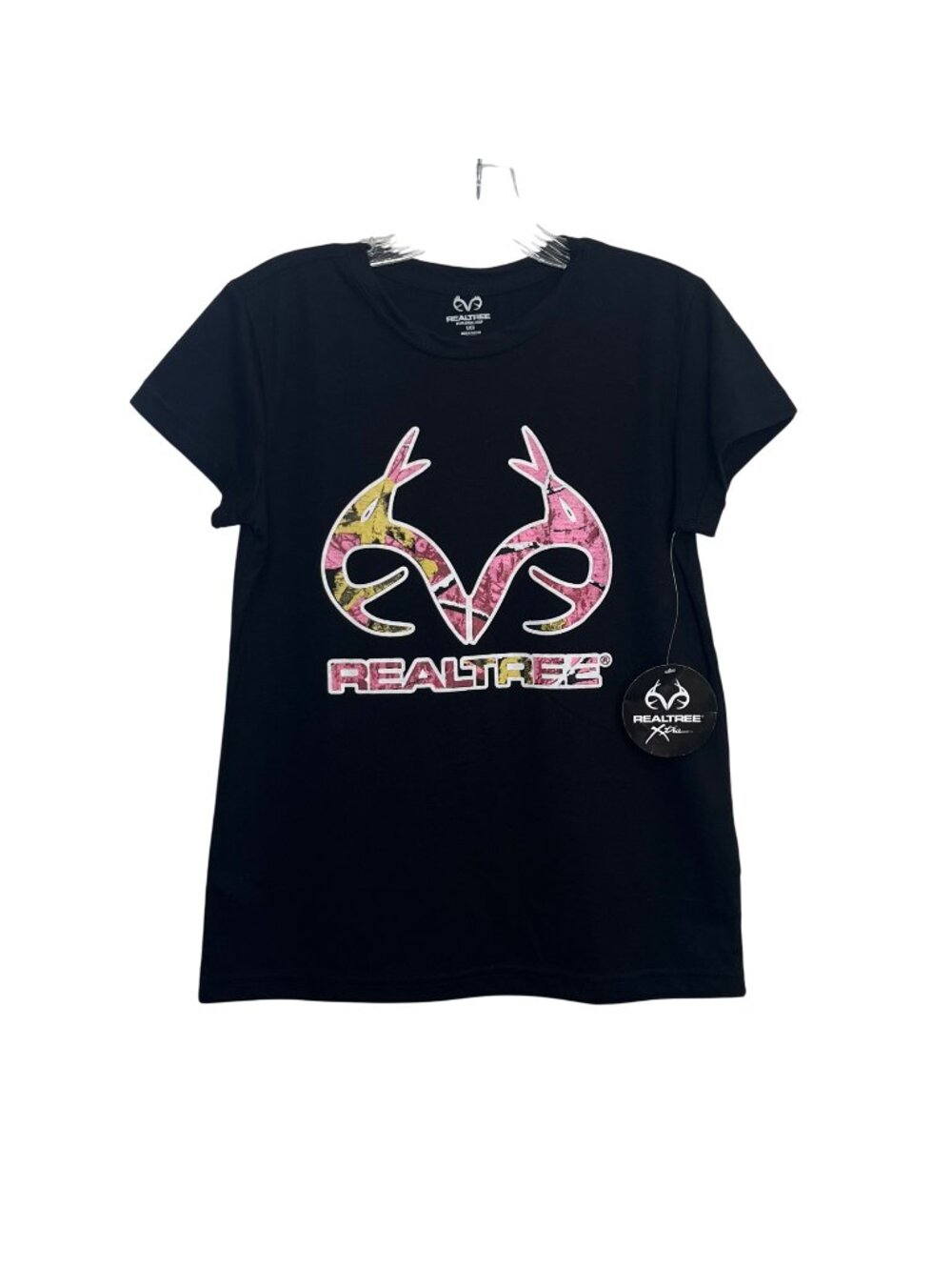 Realtree Short Sleeve Tshirt Womens Small Black‎ Pink New Hunting Outdoors